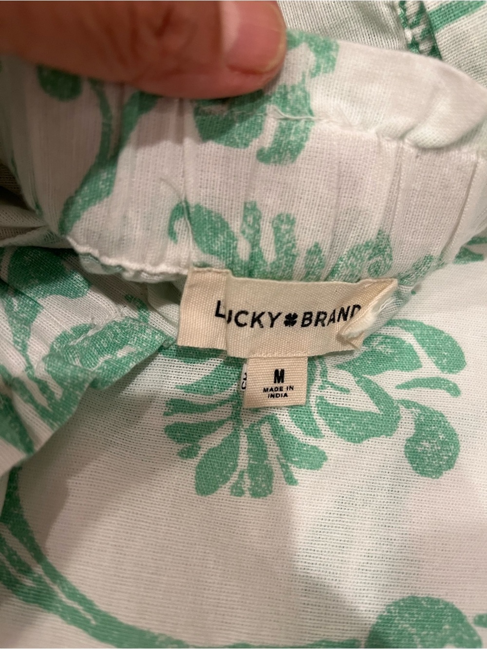 Lucky Brand White Tank with Seafoam Green Floral Print - Picture 10 of 11